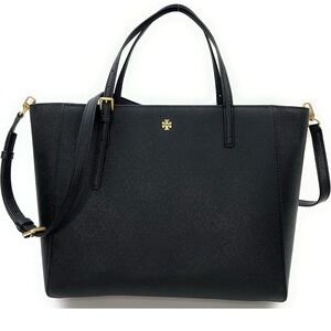 TORY BURCH - Black Tote Bag w/ Detachable Crossbody Strap BRAND NEW w/tags